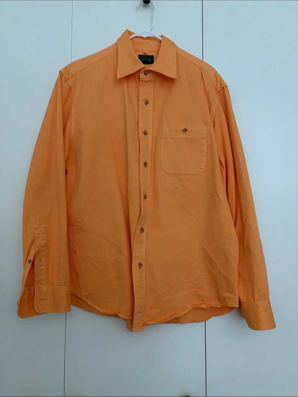 J. Crew Men's Solid Orange Long-Sleeve Button-Down Shirt